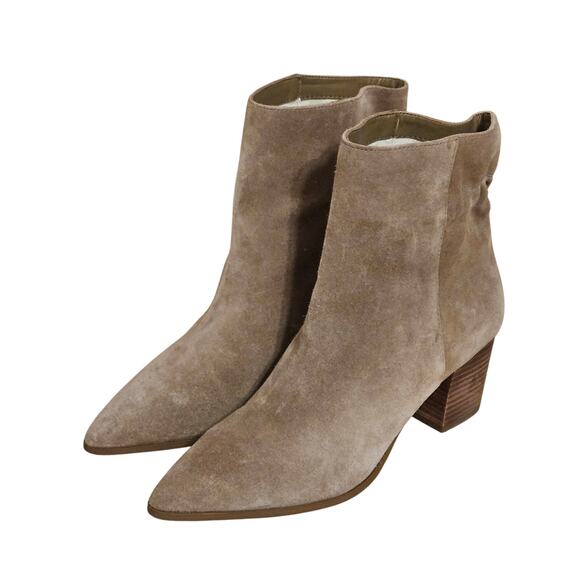 Sole Society Tan Suede Maeryn Pointed Toe Boots Pull-On Womens Size 10M Beige - Picture 1 of 10